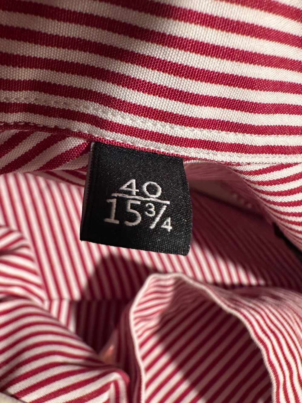 Gucci Red & White Stripe Button Shirt Side Stripe Skinny Fit Size 40 - 15 3/4 - Picture 3 of 16